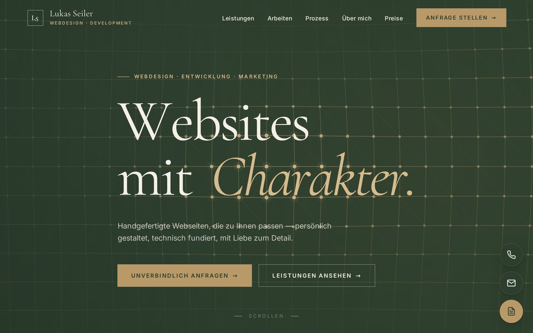 Fertige Website von Lukas Seiler